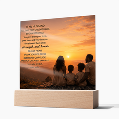Thank You Gifts for Dad from Wife - Father's Day, Birthday Gifts for Dad, To Dad Acrylic Plaque with Wood Base, Home or Office Keepsake Presents for Dad