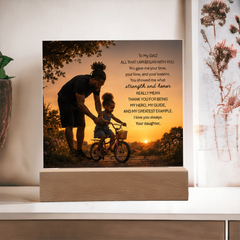 Thank You Gifts for Dad from Daughter - Father's Day, Birthday Gifts for Dad, To My Dad Acrylic Plaque with Wood Base, Home or Office Keepsake Presents for Dad
