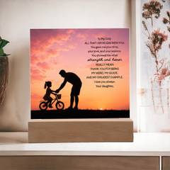 Thank You Gifts for Dad from Daughter - Father's Day, Birthday Gifts for Dad, To My Dad Acrylic Plaque with Wood Base, Home or Office Keepsake Presents for Dad