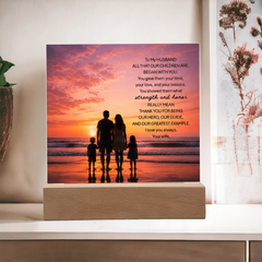 Thank You Gifts for Dad from Wife - Father's Day, Birthday Gifts for Dad, To Dad Acrylic Plaque with Wood Base, Home or Office Keepsake Presents for Dad