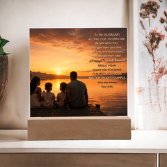 Thank You Gifts for Dad from Wife - Father's Day, Birthday Gifts for Dad, To Dad Acrylic Plaque with Wood Base, Home or Office Keepsake Presents for Dad