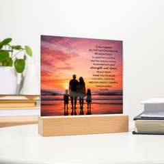 Thank You Gifts for Dad from Wife - Father's Day, Birthday Gifts for Dad, To Dad Acrylic Plaque with Wood Base, Home or Office Keepsake Presents for Dad