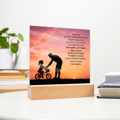 Thank You Gifts for Dad from Daughter - Father's Day, Birthday Gifts for Dad, To My Dad Acrylic Plaque with Wood Base, Home or Office Keepsake Presents for Dad