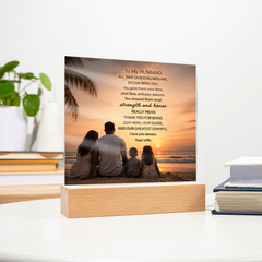 Thank You Gifts for Dad from Wife - Father's Day, Birthday Gifts for Dad, To Dad Acrylic Plaque with Wood Base, Home or Office Keepsake Presents for Dad
