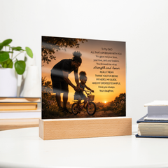 Thank You Gifts for Dad from Daughter - Father's Day, Birthday Gifts for Dad, To My Dad Acrylic Plaque with Wood Base, Home or Office Keepsake Presents for Dad