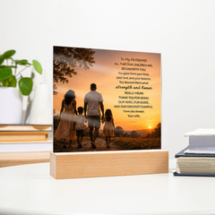 Thank You Gifts for Dad from Wife - Father's Day, Birthday Gifts for Dad, To Dad Acrylic Plaque with Wood Base, Home or Office Keepsake Presents for Dad