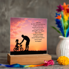 Thank You Gifts for Dad from Daughter - Father's Day, Birthday Gifts for Dad, To My Dad Acrylic Plaque with Wood Base, Home or Office Keepsake Presents for Dad