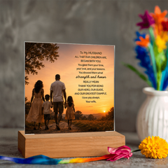 Thank You Gifts for Dad from Wife - Father's Day, Birthday Gifts for Dad, To Dad Acrylic Plaque with Wood Base, Home or Office Keepsake Presents for Dad