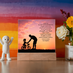 Thank You Gifts for Dad from Daughter - Father's Day, Birthday Gifts for Dad, To My Dad Acrylic Plaque with Wood Base, Home or Office Keepsake Presents for Dad