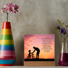 Thank You Gifts for Dad from Daughter - Father's Day, Birthday Gifts for Dad, To My Dad Acrylic Plaque with Wood Base, Home or Office Keepsake Presents for Dad