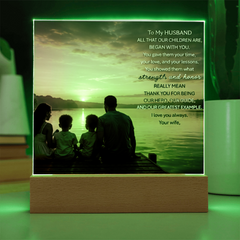 Thank You Gifts for Dad from Wife - Father's Day, Birthday Gifts for Dad, To Dad Acrylic Plaque with Wood Base, Home or Office Keepsake Presents for Dad
