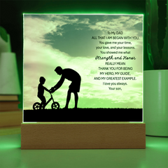Thank You Gifts for Dad from Son -  Father's Day, Birthday Gifts To My Dad Acrylic Plaque with Wood Base, Home or Office Keepsake