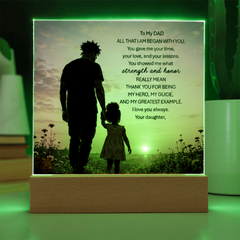 Thank You Gifts for Dad from Daughter - Father's Day, Birthday Gifts for Dad, To My Dad Acrylic Plaque with Wood Base, Home or Office Keepsake Presents for Dad
