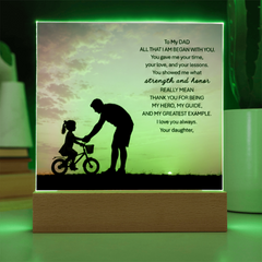 Thank You Gifts for Dad from Daughter - Father's Day, Birthday Gifts for Dad, To My Dad Acrylic Plaque with Wood Base, Home or Office Keepsake Presents for Dad