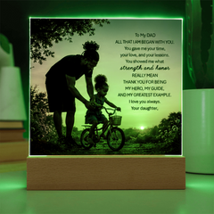 Thank You Gifts for Dad from Daughter - Father's Day, Birthday Gifts for Dad, To My Dad Acrylic Plaque with Wood Base, Home or Office Keepsake Presents for Dad
