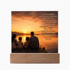 Thank You Gifts for Dad from Wife - Father's Day, Birthday Gifts for Dad, To Dad Acrylic Plaque with Wood Base, Home or Office Keepsake Presents for Dad