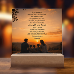 Thank You Gifts for Dad from Wife - Father's Day, Birthday Gifts for Dad, To Dad Acrylic Plaque with Wood Base, Home or Office Keepsake Presents for Dad