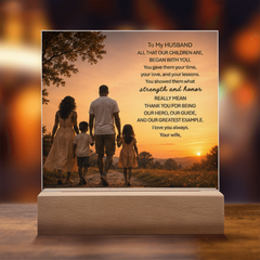 Thank You Gifts for Dad from Wife - Father's Day, Birthday Gifts for Dad, To Dad Acrylic Plaque with Wood Base, Home or Office Keepsake Presents for Dad