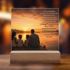 Thank You Gifts for Dad from Wife - Father's Day, Birthday Gifts for Dad, To Dad Acrylic Plaque with Wood Base, Home or Office Keepsake Presents for Dad