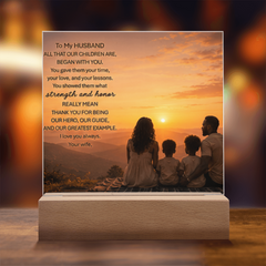 Thank You Gifts for Dad from Wife - Father's Day, Birthday Gifts for Dad, To Dad Acrylic Plaque with Wood Base, Home or Office Keepsake Presents for Dad