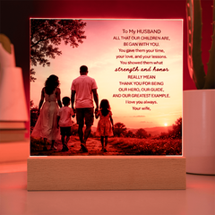 Thank You Gifts for Dad from Wife - Father's Day, Birthday Gifts for Dad, To Dad Acrylic Plaque with Wood Base, Home or Office Keepsake Presents for Dad