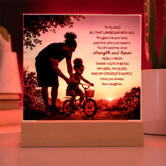 Thank You Gifts for Dad from Daughter - Father's Day, Birthday Gifts for Dad, To My Dad Acrylic Plaque with Wood Base, Home or Office Keepsake Presents for Dad
