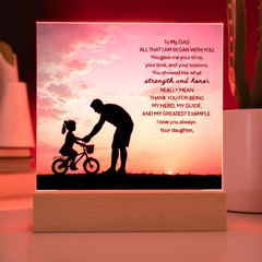 Thank You Gifts for Dad from Daughter - Father's Day, Birthday Gifts for Dad, To My Dad Acrylic Plaque with Wood Base, Home or Office Keepsake Presents for Dad