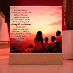 Thank You Gifts for Dad from Wife - Father's Day, Birthday Gifts for Dad, To Dad Acrylic Plaque with Wood Base, Home or Office Keepsake Presents for Dad