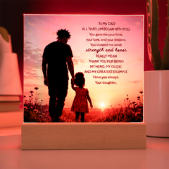 Thank You Gifts for Dad from Daughter - Father's Day, Birthday Gifts for Dad, To My Dad Acrylic Plaque with Wood Base, Home or Office Keepsake Presents for Dad