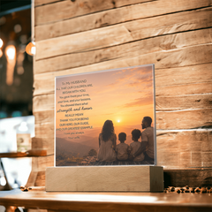 Thank You Gifts for Dad from Wife - Father's Day, Birthday Gifts for Dad, To Dad Acrylic Plaque with Wood Base, Home or Office Keepsake Presents for Dad
