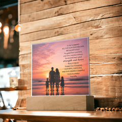 Thank You Gifts for Dad from Wife - Father's Day, Birthday Gifts for Dad, To Dad Acrylic Plaque with Wood Base, Home or Office Keepsake Presents for Dad