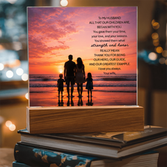 Thank You Gifts for Dad from Wife - Father's Day, Birthday Gifts for Dad, To Dad Acrylic Plaque with Wood Base, Home or Office Keepsake Presents for Dad