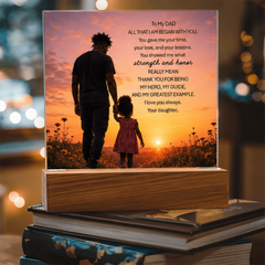 Thank You Gifts for Dad from Daughter - Father's Day, Birthday Gifts for Dad, To My Dad Acrylic Plaque with Wood Base, Home or Office Keepsake Presents for Dad