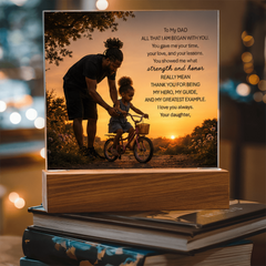 Thank You Gifts for Dad from Daughter - Father's Day, Birthday Gifts for Dad, To My Dad Acrylic Plaque with Wood Base, Home or Office Keepsake Presents for Dad