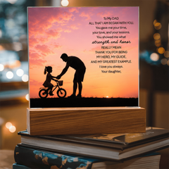 Thank You Gifts for Dad from Daughter - Father's Day, Birthday Gifts for Dad, To My Dad Acrylic Plaque with Wood Base, Home or Office Keepsake Presents for Dad