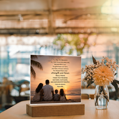 Thank You Gifts for Dad from Wife - Father's Day, Birthday Gifts for Dad, To Dad Acrylic Plaque with Wood Base, Home or Office Keepsake Presents for Dad