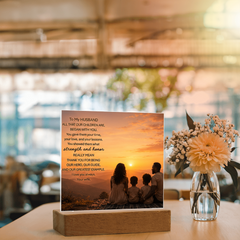 Thank You Gifts for Dad from Wife - Father's Day, Birthday Gifts for Dad, To Dad Acrylic Plaque with Wood Base, Home or Office Keepsake Presents for Dad