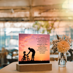 Thank You Gifts for Dad from Daughter - Father's Day, Birthday Gifts for Dad, To My Dad Acrylic Plaque with Wood Base, Home or Office Keepsake Presents for Dad