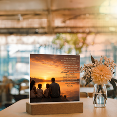 Thank You Gifts for Dad from Wife - Father's Day, Birthday Gifts for Dad, To Dad Acrylic Plaque with Wood Base, Home or Office Keepsake Presents for Dad