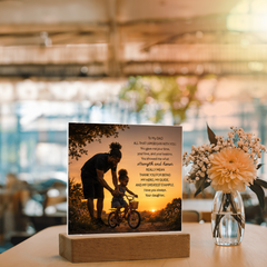 Thank You Gifts for Dad from Daughter - Father's Day, Birthday Gifts for Dad, To My Dad Acrylic Plaque with Wood Base, Home or Office Keepsake Presents for Dad