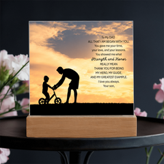 Thank You Gifts for Dad from Son -  Father's Day, Birthday Gifts To My Dad Acrylic Plaque with Wood Base, Home or Office Keepsake