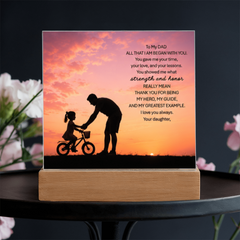 Thank You Gifts for Dad from Daughter - Father's Day, Birthday Gifts for Dad, To My Dad Acrylic Plaque with Wood Base, Home or Office Keepsake Presents for Dad