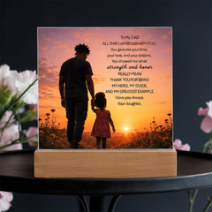 Thank You Gifts for Dad from Daughter - Father's Day, Birthday Gifts for Dad, To My Dad Acrylic Plaque with Wood Base, Home or Office Keepsake Presents for Dad