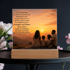Thank You Gifts for Dad from Wife - Father's Day, Birthday Gifts for Dad, To Dad Acrylic Plaque with Wood Base, Home or Office Keepsake Presents for Dad