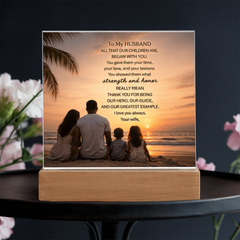 Thank You Gifts for Dad from Wife - Father's Day, Birthday Gifts for Dad, To Dad Acrylic Plaque with Wood Base, Home or Office Keepsake Presents for Dad