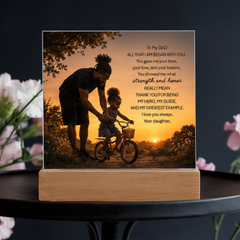 Thank You Gifts for Dad from Daughter - Father's Day, Birthday Gifts for Dad, To My Dad Acrylic Plaque with Wood Base, Home or Office Keepsake Presents for Dad