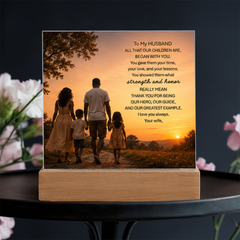 Thank You Gifts for Dad from Wife - Father's Day, Birthday Gifts for Dad, To Dad Acrylic Plaque with Wood Base, Home or Office Keepsake Presents for Dad