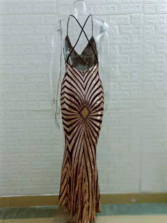 Glam Sequin Mermaid Maxi Dress