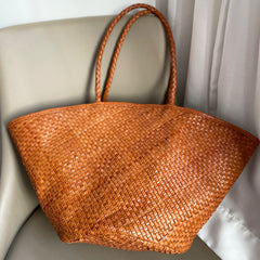 Artisan Leather Woven Bag