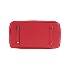 Platinum Lychee Leather Handbag
